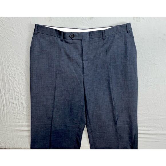 Canali Italy Flat Front 100% Wool Dress Pants, Slacks. Heather Gray/Blue, 38X31. - Picture 5 of 9